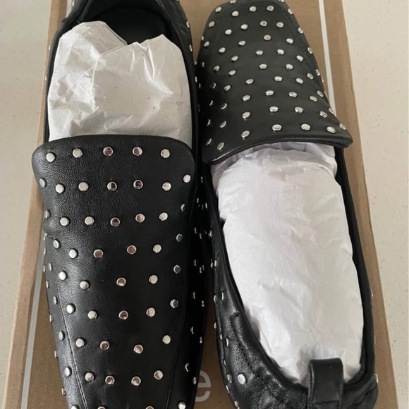 Dolce Vita Beny Studded Black Leather Loafers Size 6 - Picture 2 of 4